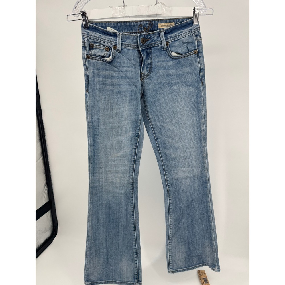 Chip & Pepper C7P Laguna Beach Flare Jeans Women 3 28x32‎ Blue Low Y2K McBling
